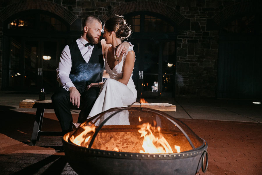 Fire Pit with Smore's at Phoenixville Foundry Wedding