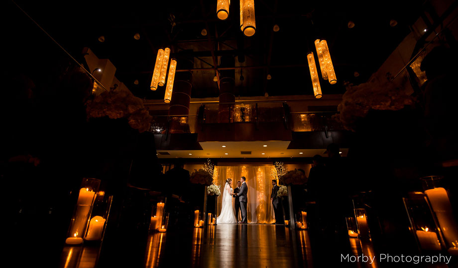 Indoor wedding ceremony at Phoenixville Foundy