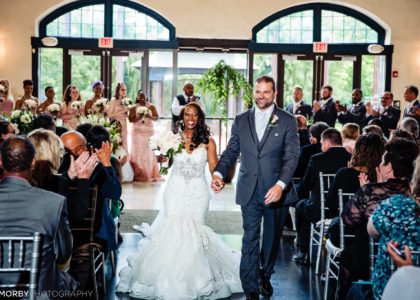 Bride and Groom Wedding Ceremony at Phoenixville Foundry