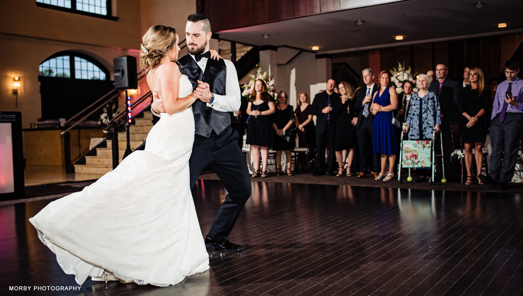 Bride and Groom Dance in Phoenixville Foundry