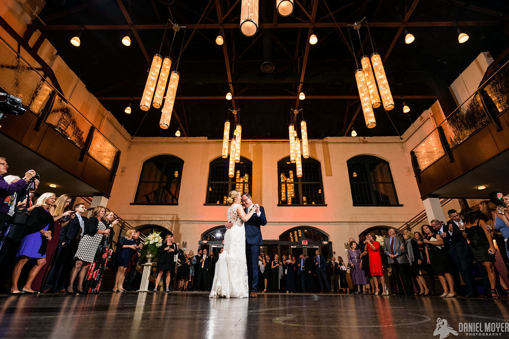 Bride and Groom Dance in the Cupola Ballroom & Mezzanine