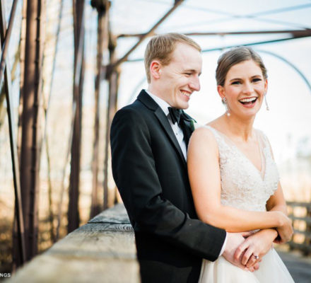 Bride and Groom on Bridge at Phoenixville Foundry