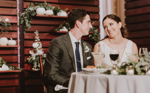 Couple looking at each other